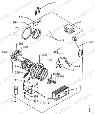 Взрыв-схема комплектующей Zanussi TD06TX - Схема узла Electrical equipment 268